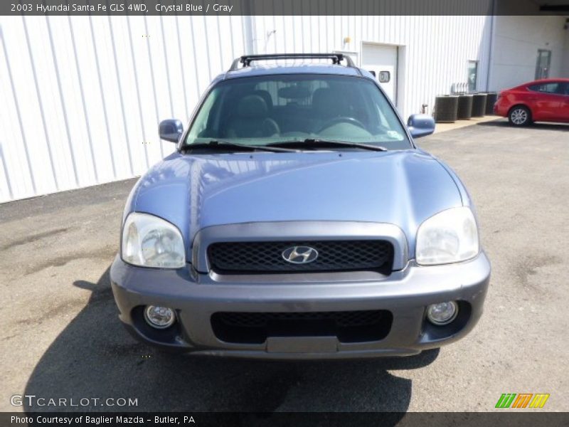 Crystal Blue / Gray 2003 Hyundai Santa Fe GLS 4WD