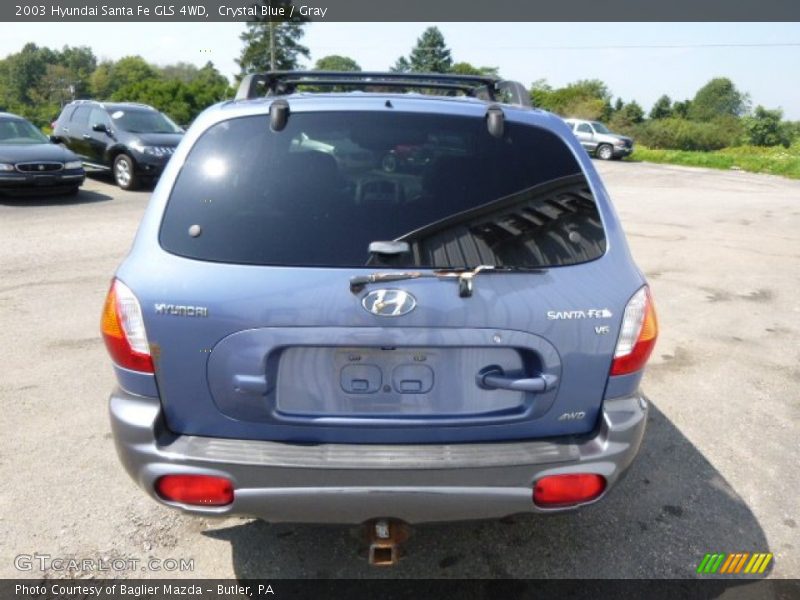 Crystal Blue / Gray 2003 Hyundai Santa Fe GLS 4WD