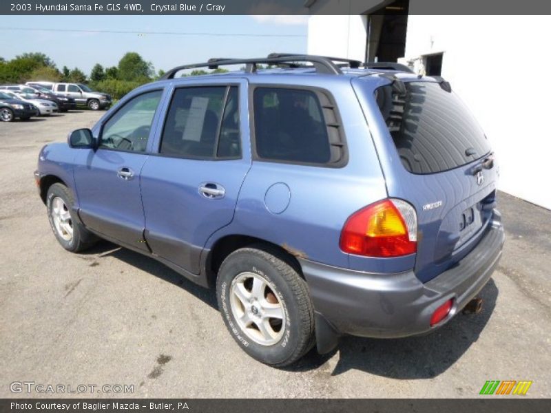 Crystal Blue / Gray 2003 Hyundai Santa Fe GLS 4WD