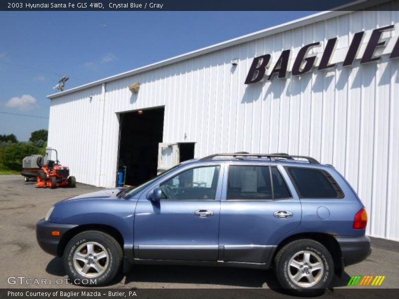 Crystal Blue / Gray 2003 Hyundai Santa Fe GLS 4WD