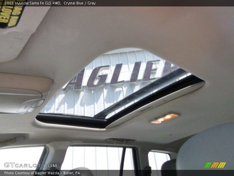 Crystal Blue / Gray 2003 Hyundai Santa Fe GLS 4WD
