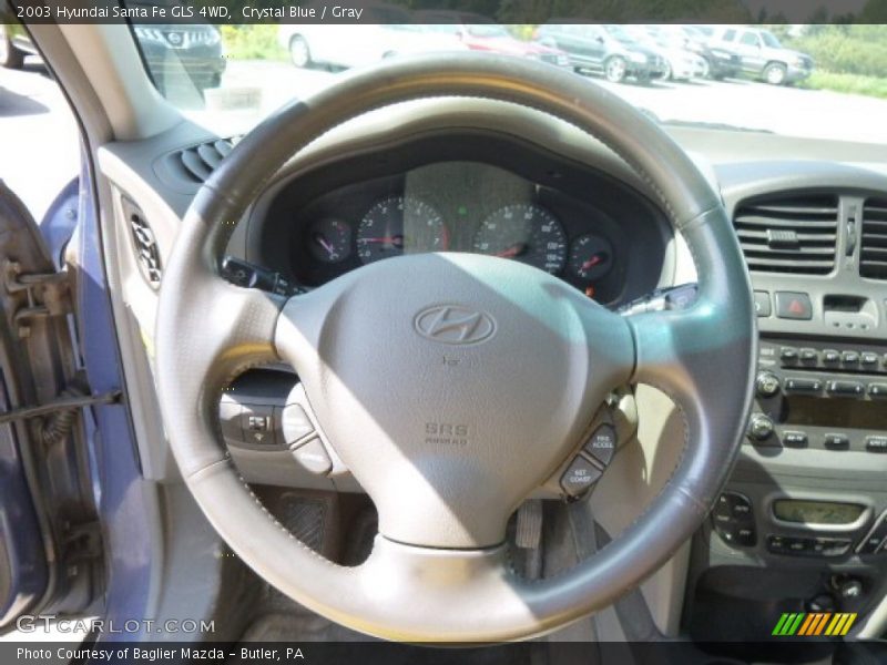 Crystal Blue / Gray 2003 Hyundai Santa Fe GLS 4WD