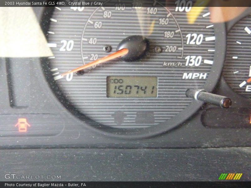 Crystal Blue / Gray 2003 Hyundai Santa Fe GLS 4WD