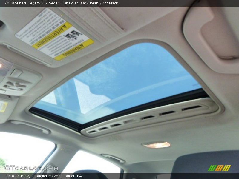 Obsidian Black Pearl / Off Black 2008 Subaru Legacy 2.5i Sedan