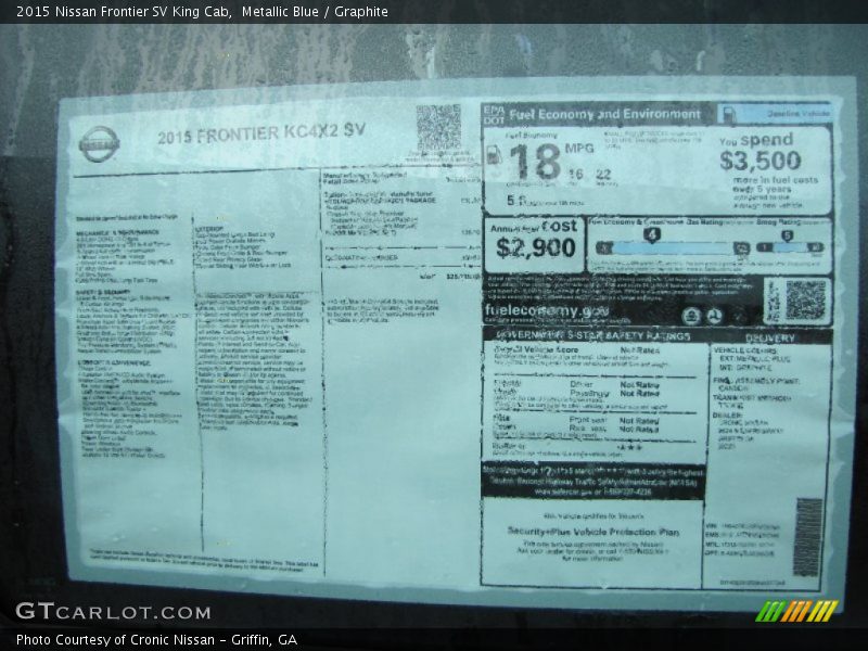 Metallic Blue / Graphite 2015 Nissan Frontier SV King Cab