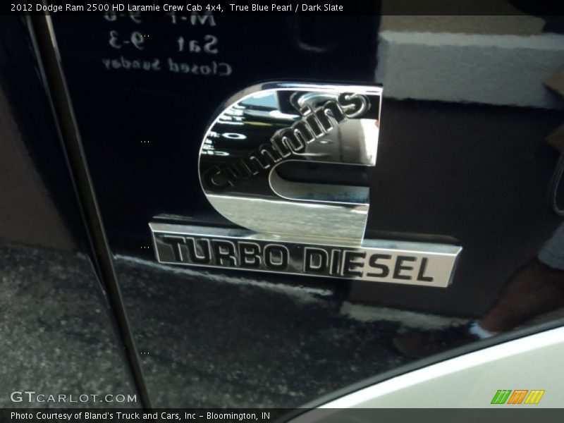 True Blue Pearl / Dark Slate 2012 Dodge Ram 2500 HD Laramie Crew Cab 4x4