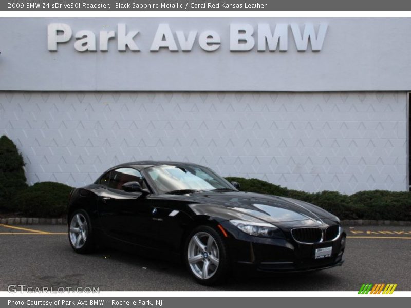 Black Sapphire Metallic / Coral Red Kansas Leather 2009 BMW Z4 sDrive30i Roadster