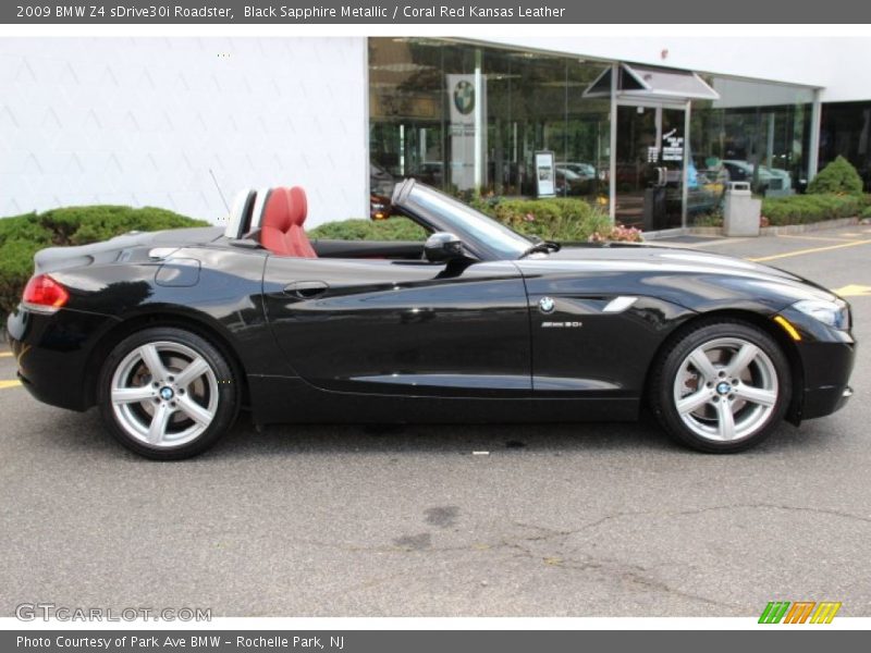 Black Sapphire Metallic / Coral Red Kansas Leather 2009 BMW Z4 sDrive30i Roadster