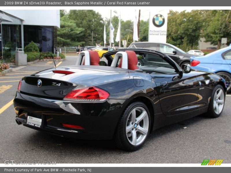 Black Sapphire Metallic / Coral Red Kansas Leather 2009 BMW Z4 sDrive30i Roadster