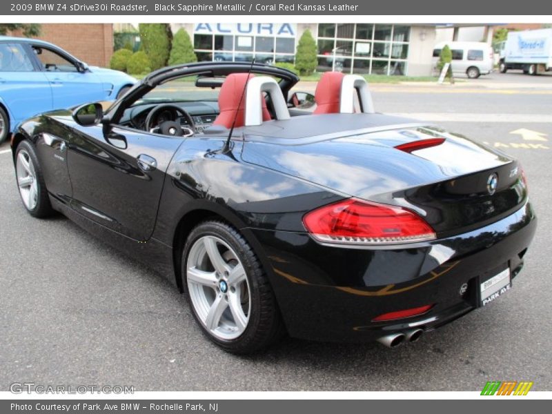 Black Sapphire Metallic / Coral Red Kansas Leather 2009 BMW Z4 sDrive30i Roadster