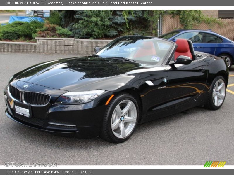 Black Sapphire Metallic / Coral Red Kansas Leather 2009 BMW Z4 sDrive30i Roadster