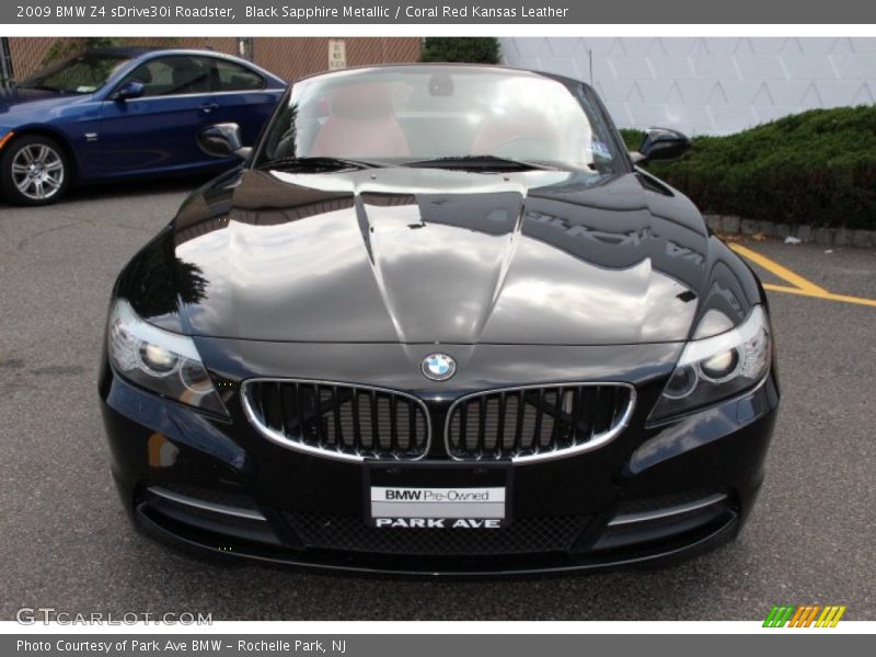 Black Sapphire Metallic / Coral Red Kansas Leather 2009 BMW Z4 sDrive30i Roadster