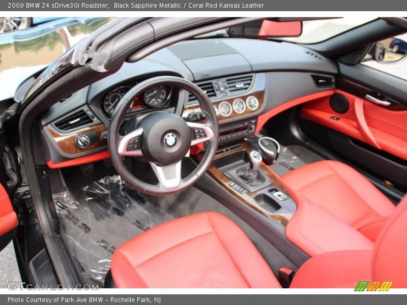 Black Sapphire Metallic / Coral Red Kansas Leather 2009 BMW Z4 sDrive30i Roadster
