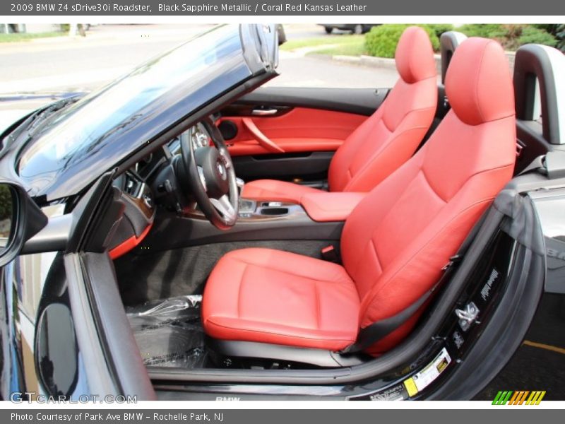 Black Sapphire Metallic / Coral Red Kansas Leather 2009 BMW Z4 sDrive30i Roadster