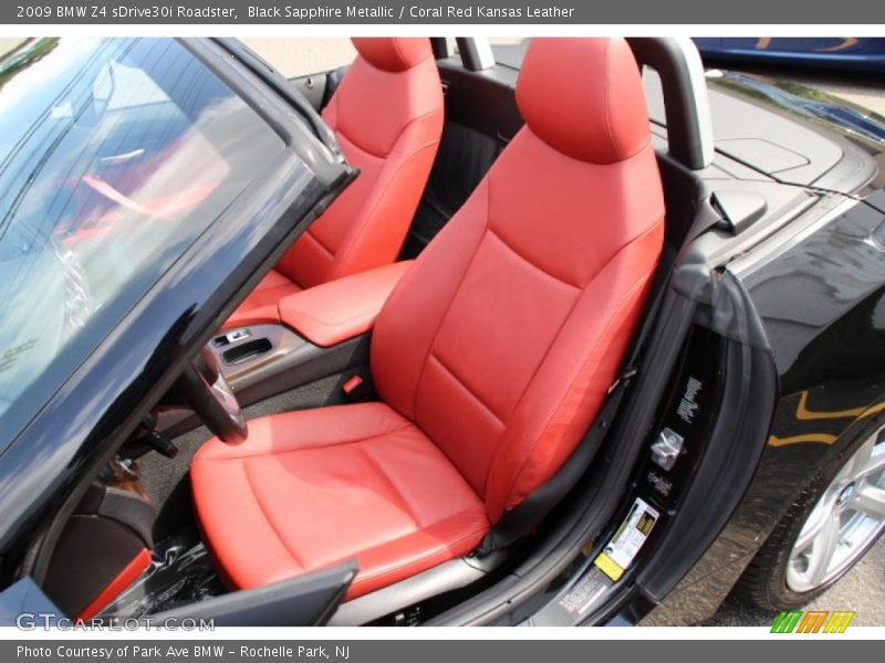 Black Sapphire Metallic / Coral Red Kansas Leather 2009 BMW Z4 sDrive30i Roadster