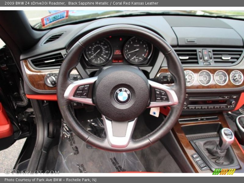Black Sapphire Metallic / Coral Red Kansas Leather 2009 BMW Z4 sDrive30i Roadster