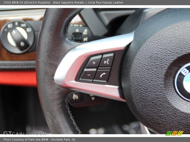 Black Sapphire Metallic / Coral Red Kansas Leather 2009 BMW Z4 sDrive30i Roadster