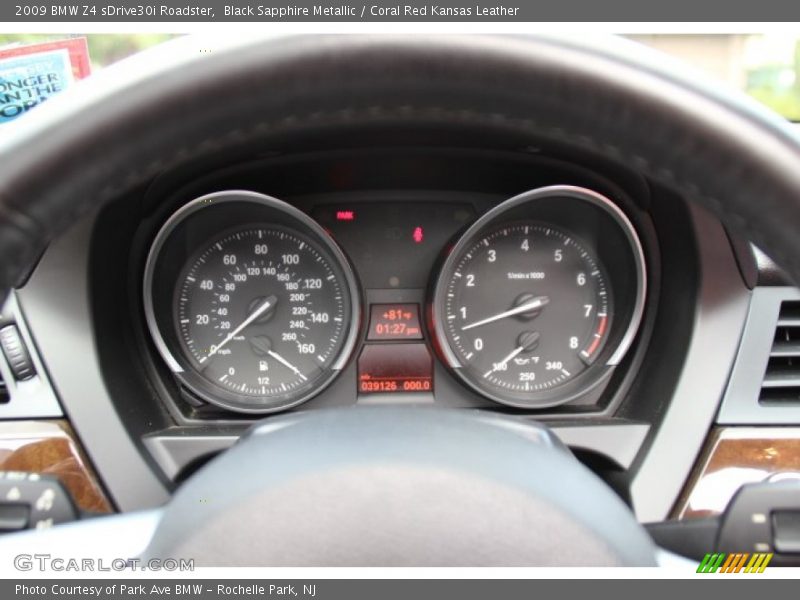 Black Sapphire Metallic / Coral Red Kansas Leather 2009 BMW Z4 sDrive30i Roadster