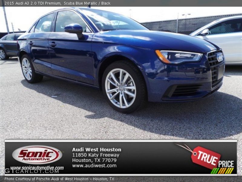 Scuba Blue Metallic / Black 2015 Audi A3 2.0 TDI Premium