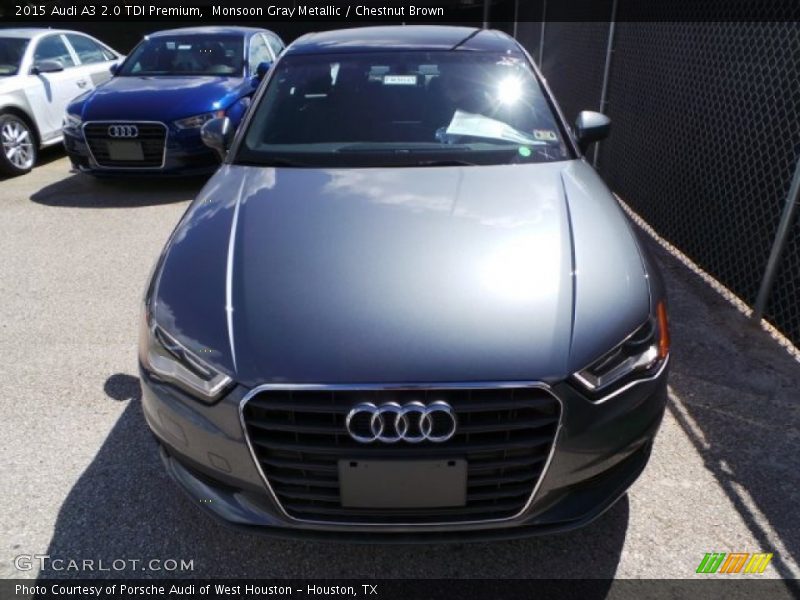 Monsoon Gray Metallic / Chestnut Brown 2015 Audi A3 2.0 TDI Premium