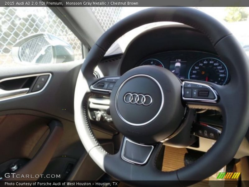 Monsoon Gray Metallic / Chestnut Brown 2015 Audi A3 2.0 TDI Premium