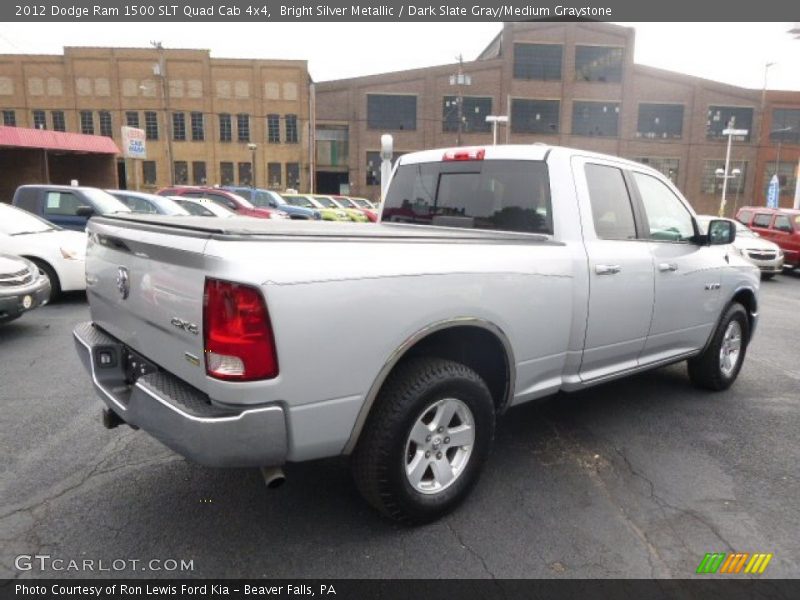 Bright Silver Metallic / Dark Slate Gray/Medium Graystone 2012 Dodge Ram 1500 SLT Quad Cab 4x4