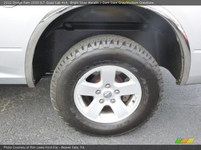 Bright Silver Metallic / Dark Slate Gray/Medium Graystone 2012 Dodge Ram 1500 SLT Quad Cab 4x4