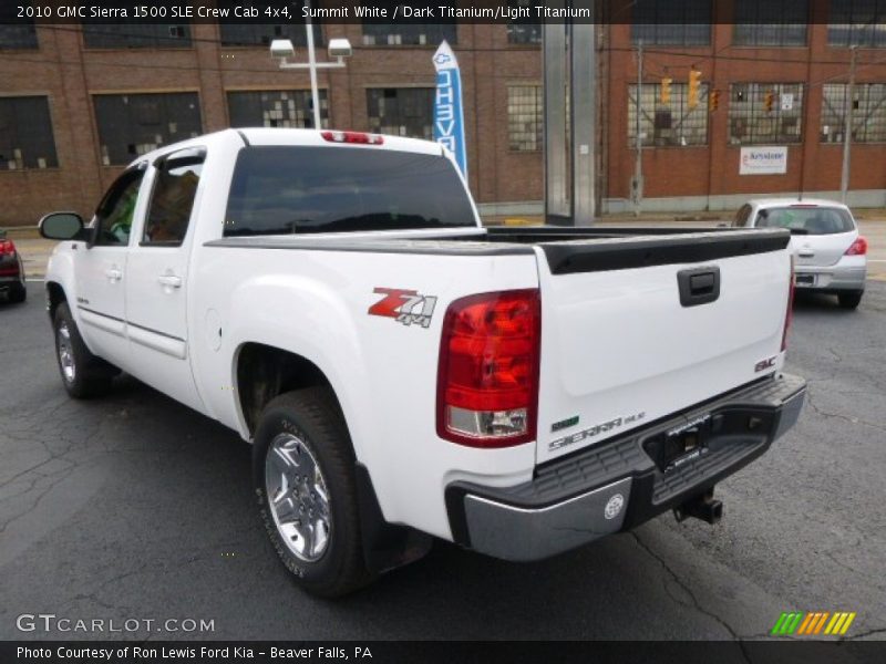 Summit White / Dark Titanium/Light Titanium 2010 GMC Sierra 1500 SLE Crew Cab 4x4