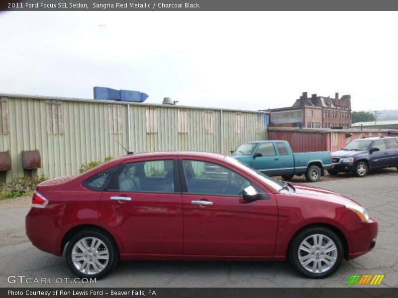 Sangria Red Metallic / Charcoal Black 2011 Ford Focus SEL Sedan