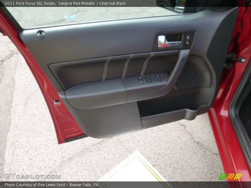 Sangria Red Metallic / Charcoal Black 2011 Ford Focus SEL Sedan