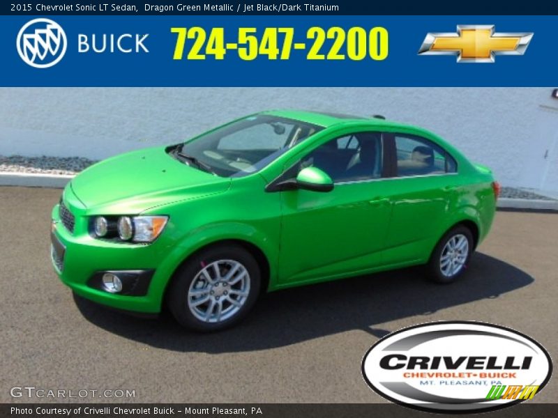 Dragon Green Metallic / Jet Black/Dark Titanium 2015 Chevrolet Sonic LT Sedan