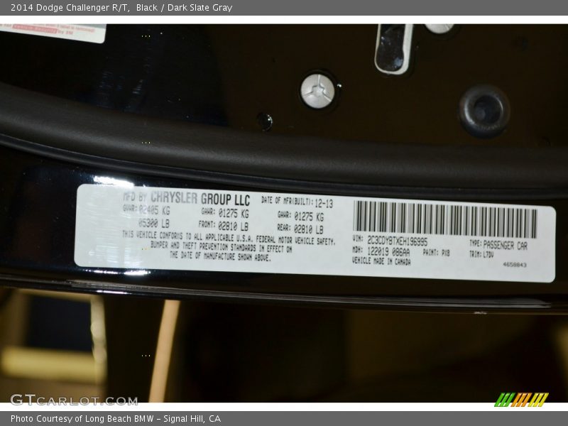 Black / Dark Slate Gray 2014 Dodge Challenger R/T