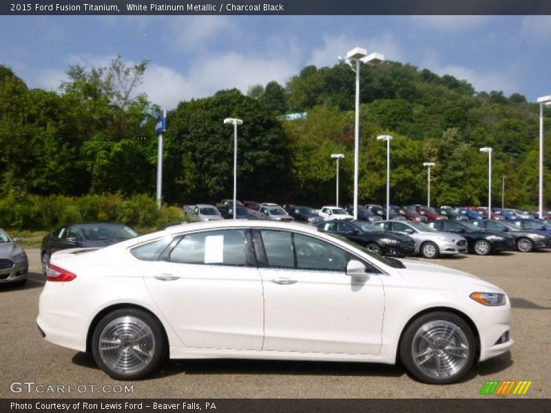 White Platinum Metallic / Charcoal Black 2015 Ford Fusion Titanium