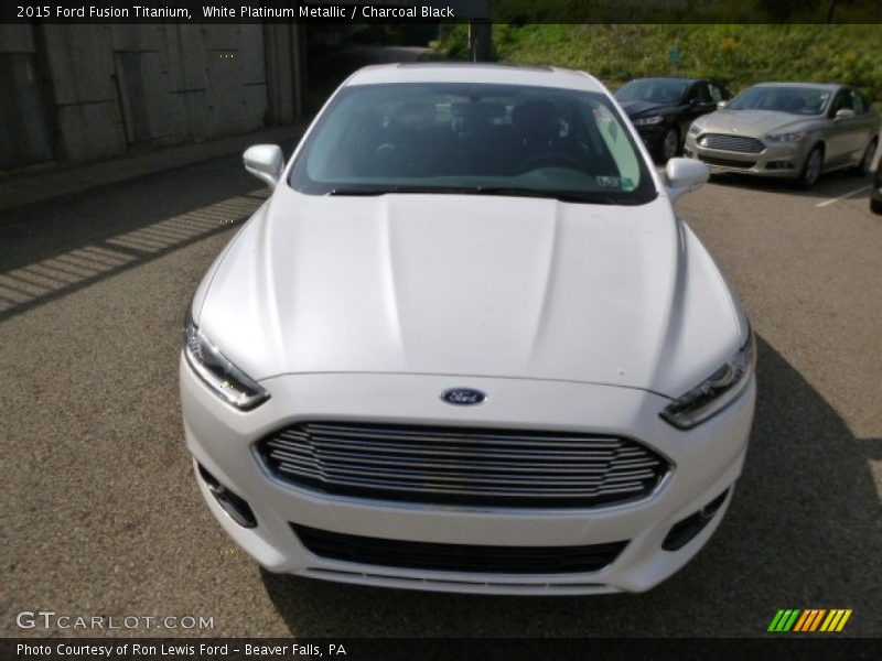 White Platinum Metallic / Charcoal Black 2015 Ford Fusion Titanium