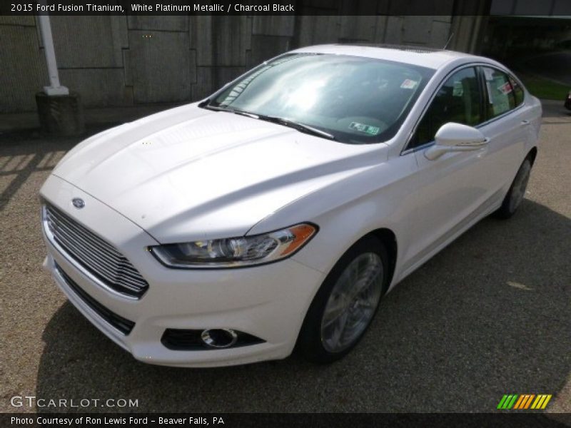 White Platinum Metallic / Charcoal Black 2015 Ford Fusion Titanium