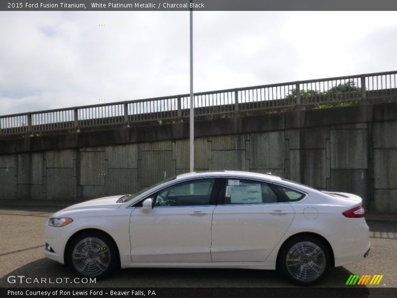 White Platinum Metallic / Charcoal Black 2015 Ford Fusion Titanium