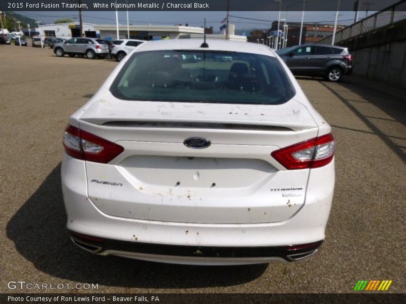White Platinum Metallic / Charcoal Black 2015 Ford Fusion Titanium