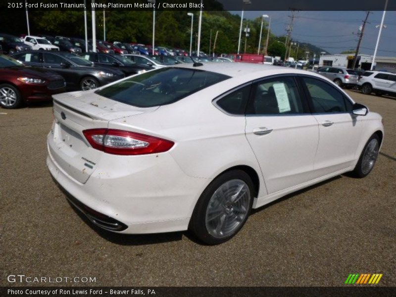 White Platinum Metallic / Charcoal Black 2015 Ford Fusion Titanium