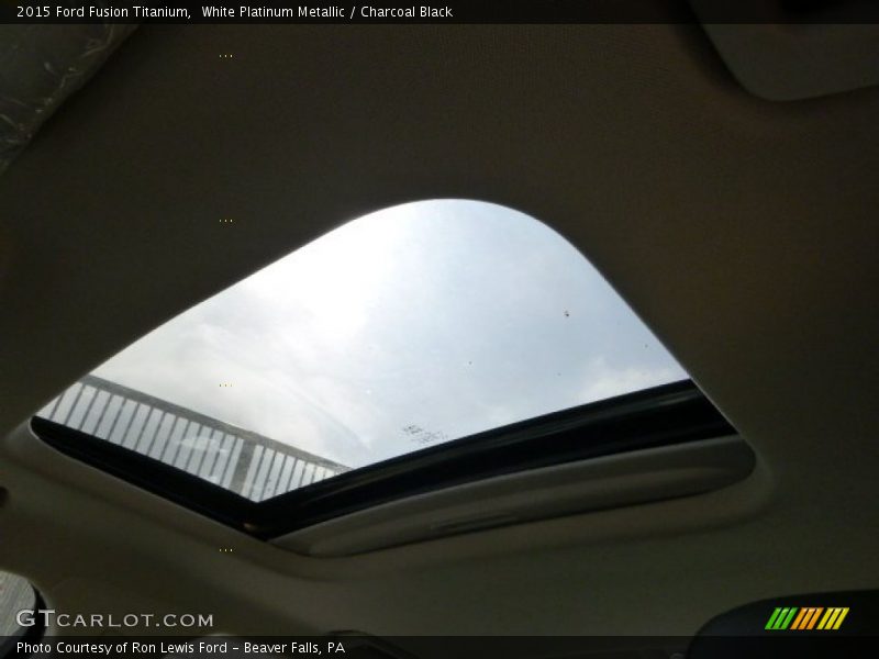 White Platinum Metallic / Charcoal Black 2015 Ford Fusion Titanium