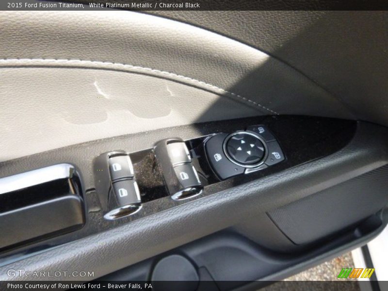 White Platinum Metallic / Charcoal Black 2015 Ford Fusion Titanium