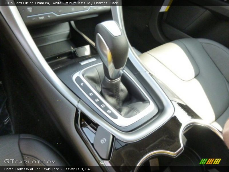 White Platinum Metallic / Charcoal Black 2015 Ford Fusion Titanium