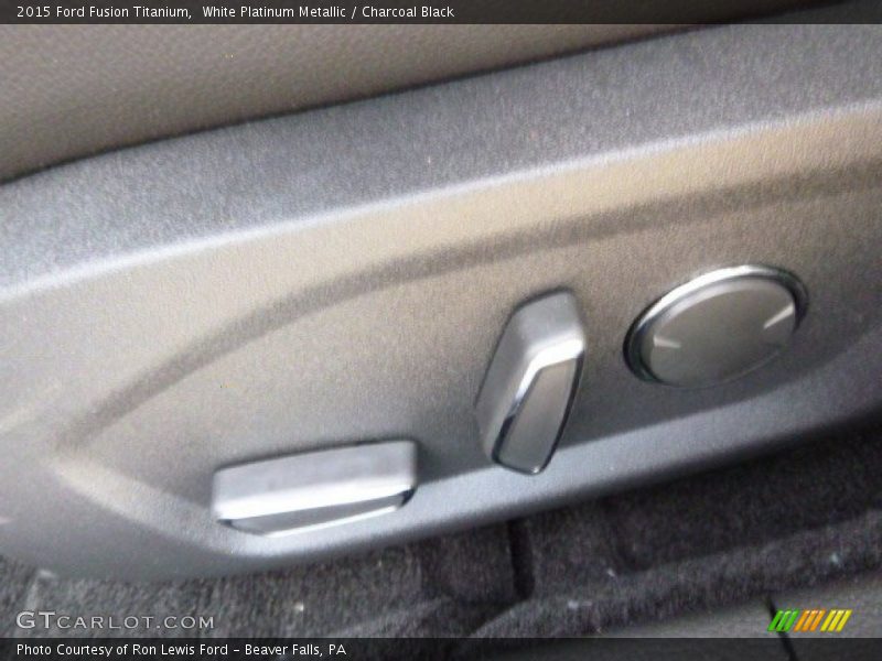 White Platinum Metallic / Charcoal Black 2015 Ford Fusion Titanium