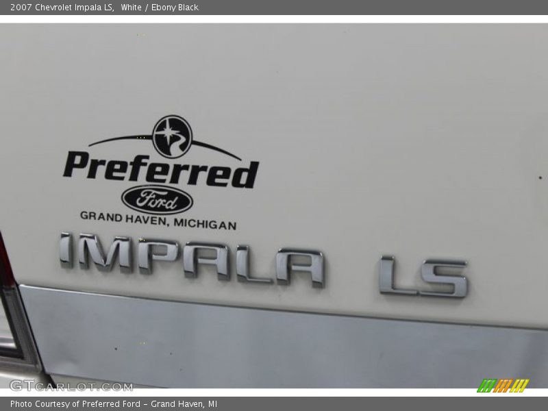 White / Ebony Black 2007 Chevrolet Impala LS