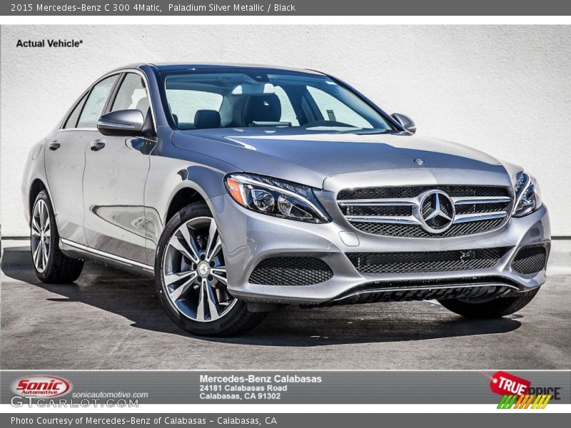 Paladium Silver Metallic / Black 2015 Mercedes-Benz C 300 4Matic