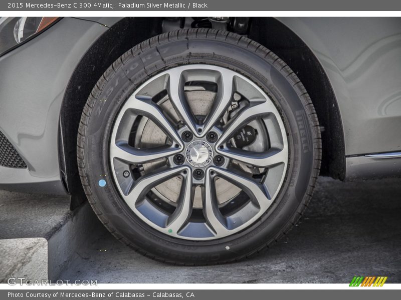 Paladium Silver Metallic / Black 2015 Mercedes-Benz C 300 4Matic