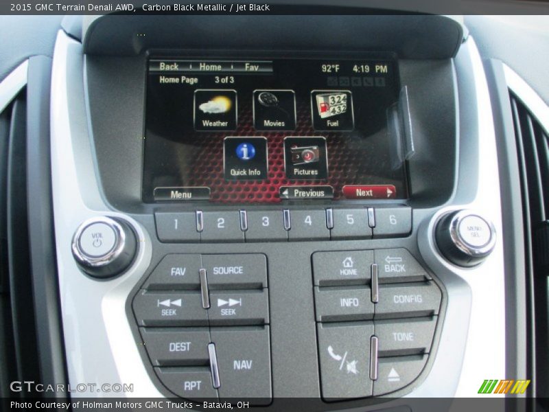 Carbon Black Metallic / Jet Black 2015 GMC Terrain Denali AWD