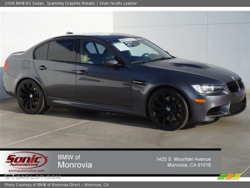 Sparkling Graphite Metallic / Silver Novillo Leather 2008 BMW M3 Sedan
