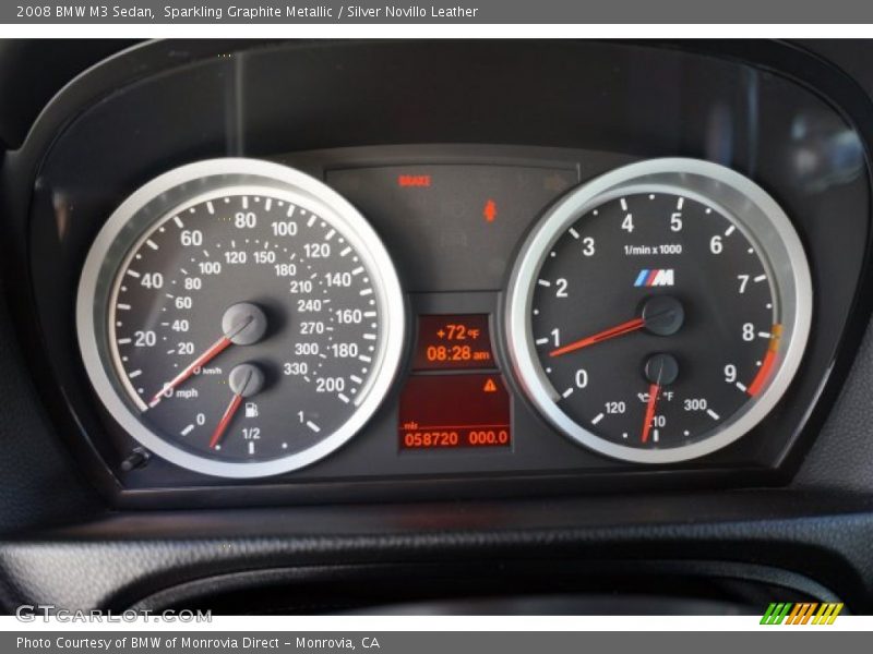 Sparkling Graphite Metallic / Silver Novillo Leather 2008 BMW M3 Sedan