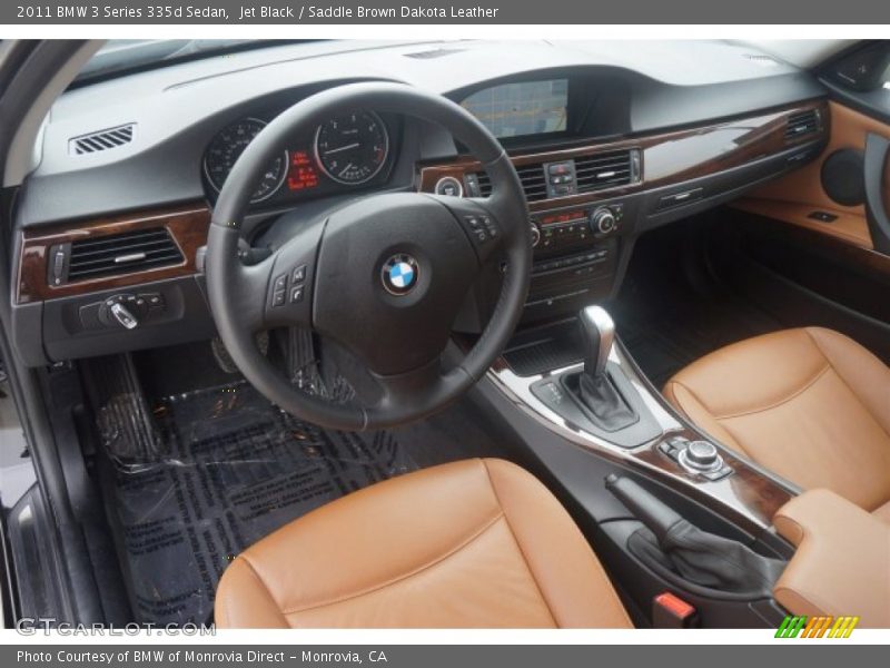 Jet Black / Saddle Brown Dakota Leather 2011 BMW 3 Series 335d Sedan