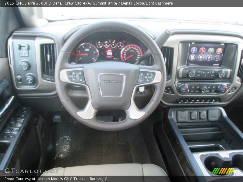 Summit White / Denali Cocoa/Light Cashmere 2015 GMC Sierra 3500HD Denali Crew Cab 4x4